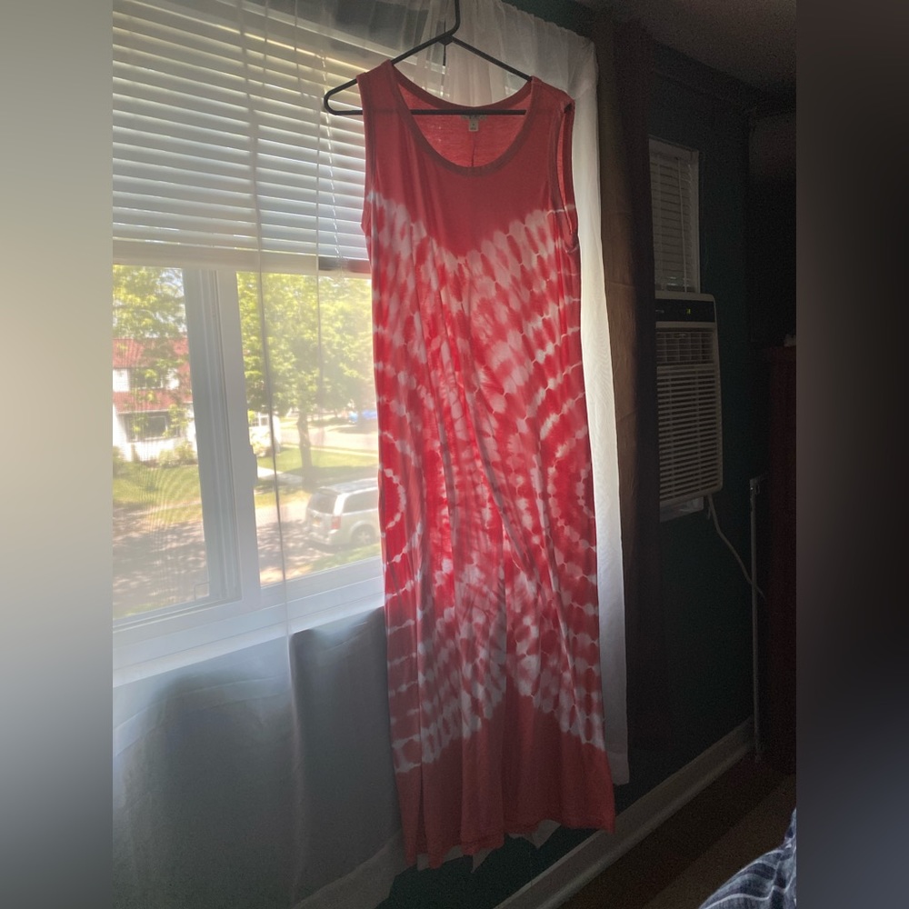 XL tie die light weight cotton dress. Good for large maternity.